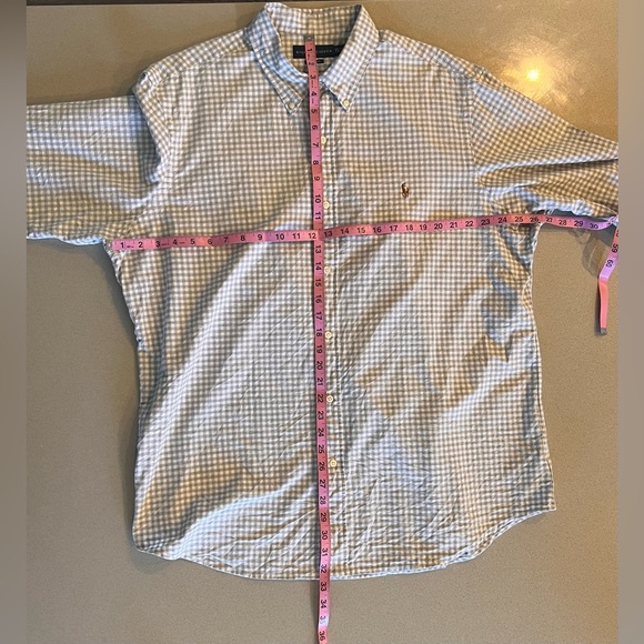 Ralph Lauren Gray & White Checkered Classic Fit Button Up Shirt Flesh Pony XXL - Picture 10 of 10